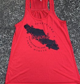 Beyond The Usual BTU Ladies VI Map  Flowy Tank - Red