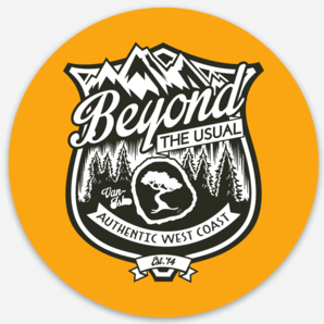 Beyond The Usual Round BTU Badge Sticker  3"
