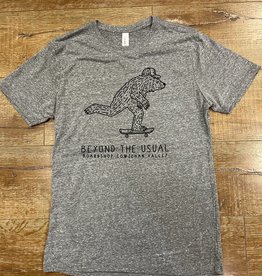 Beyond The Usual BTU Adult Unisex Skate Bear S/S Tee - Htr Grey