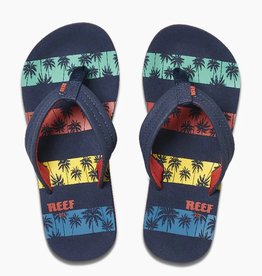 Reef Footwear Reef Ahi Kids Sandals - Navy Palms stripe