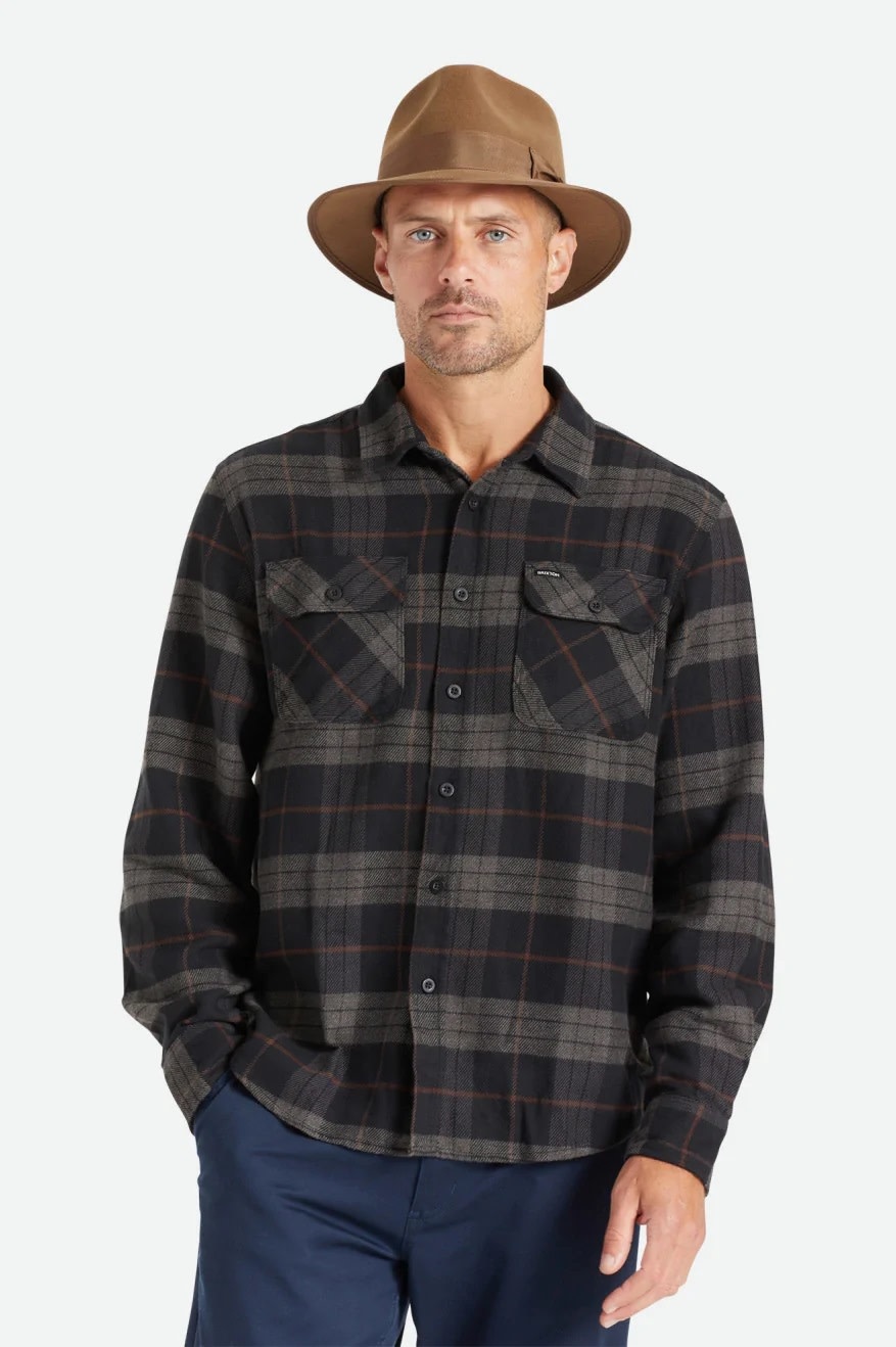 Brixton Brixton Men's Bowery LS  Flannel- Blk/Char