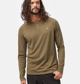 Tentree Clothing Tentree Men's Treeblend Henley LS - Uniform Green Hthr