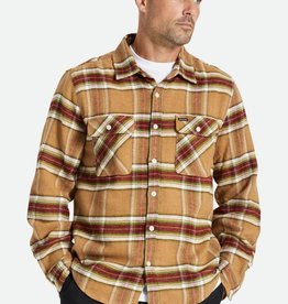 Brixton Brixton Men's Bowery LS  Flannel- Lt Brown Burnt Henna