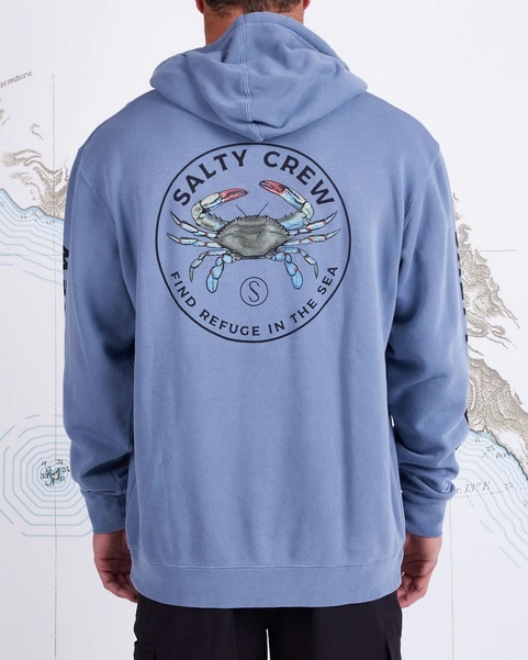 Salty Crew Men's Salty Blue Crabber Overdyed Fleece