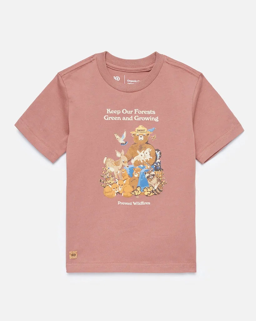 Tentree Clothing Tentree Kid's Smokey Friends in the Forest Tee - Pink
