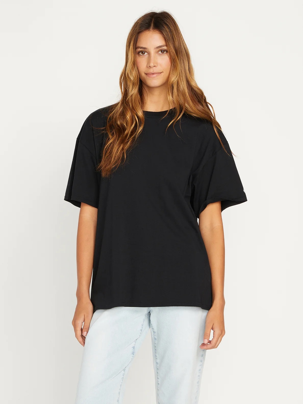 Volcom Volcom Women's Stones Throw Solid Oversize Tee - BLK