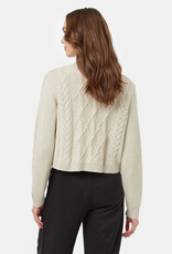 Tentree Clothing Tentree Women's Highline Cabled Cardigan - Pale Oak Hthr