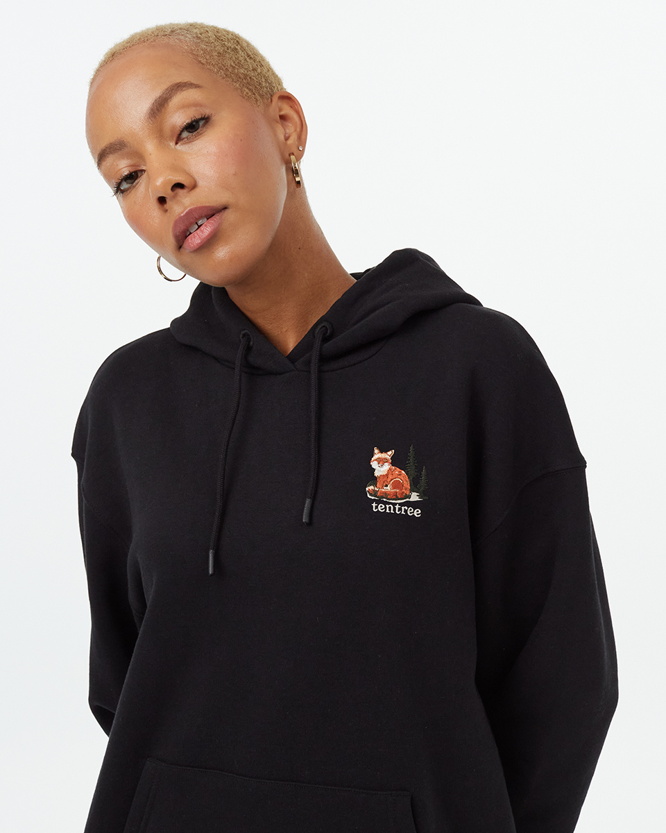 Tentree Clothing Tentree Fox Wordmark Hoodie - Black/Jungle