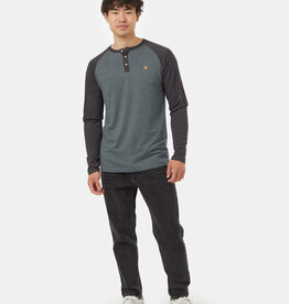 Tentree Clothing Tentree Men's Treeblend Classic Henley LS - Urban Green/Black