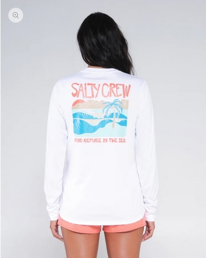 Salty Crew Salty Crew Women's Postcard L/S Sun Shirt - White