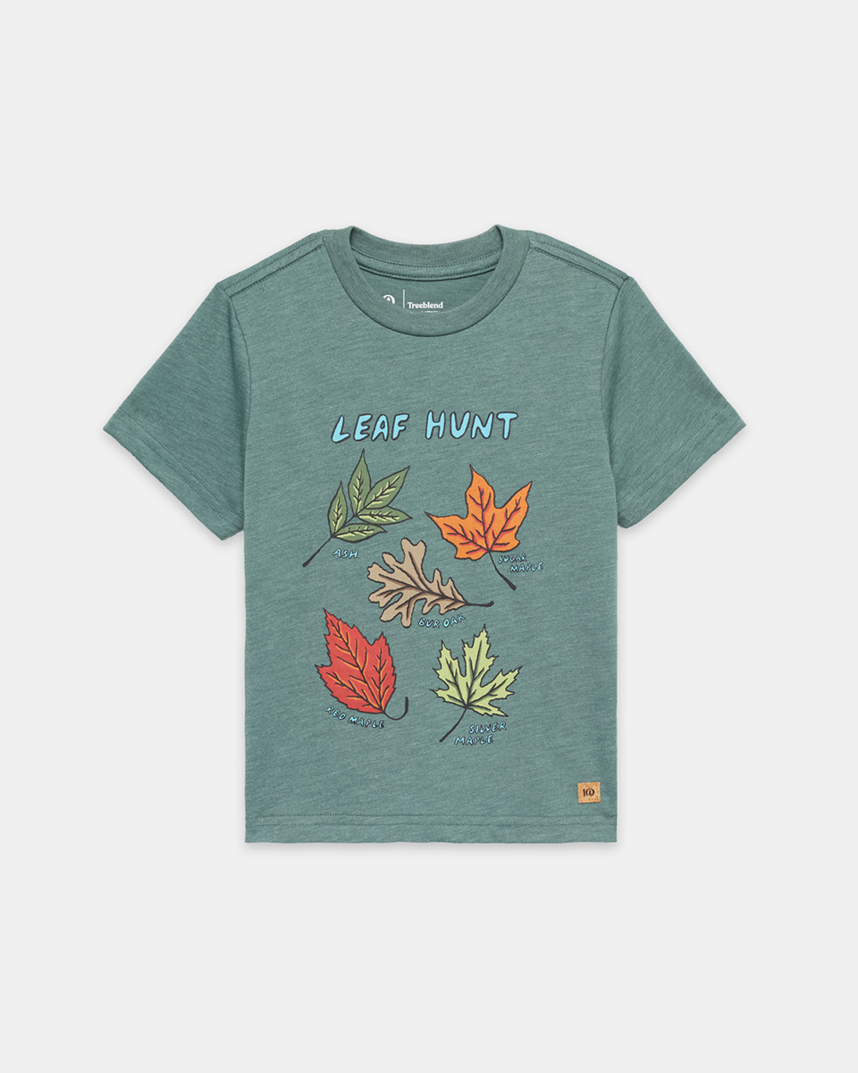Tentree Clothing Tentree Kid's Leaf Hunt T-Shirt - Pine/Capri