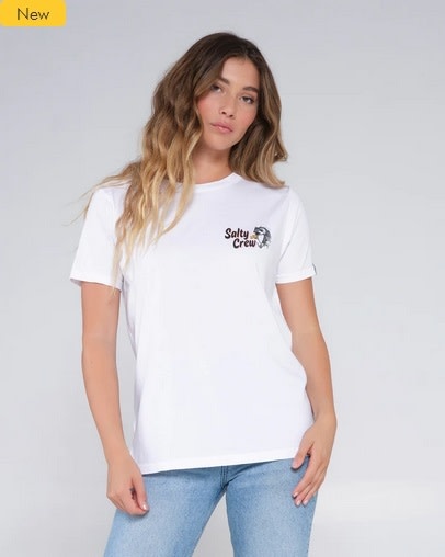 Salty Crew Salty Crew Women's Fish n Chips Boyfriend Tee -Wht