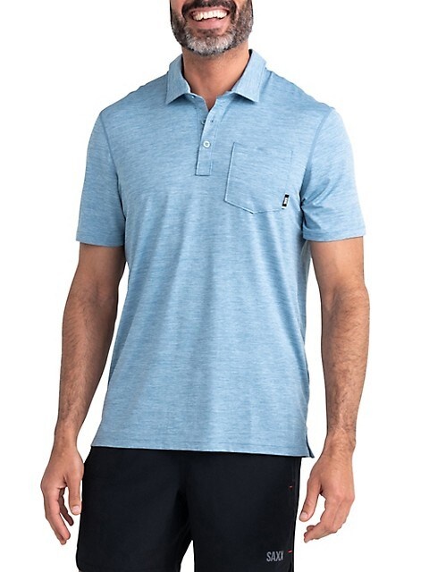 Saxx SAXX Droptemp All Day Cooling Polo  - Washed Blue Hthr