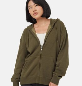 Tentree Clothing Tentree Women's TreeFleece Relaxed Zip - Olive Night