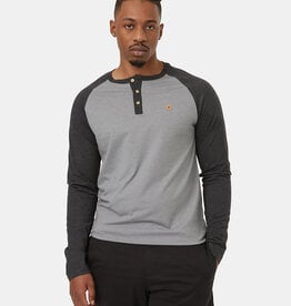 Tentree Clothing Tentree Men's Treeblend Classic Henley LS - Grey Htr/Meterorite Black