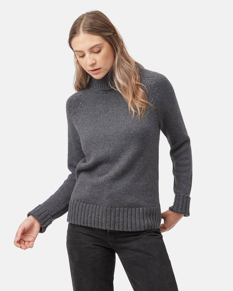 Roll Neck Knit in CHARCOAL GREY