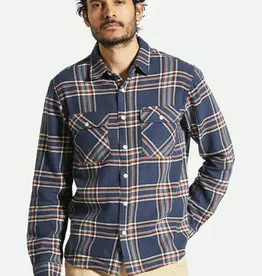 Brixton Brixton Men's Bowery LS  Flannel Navy/White/Terra