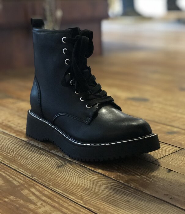 Madden Girl Madden Kurrt Lace-Up Combat Boots Black