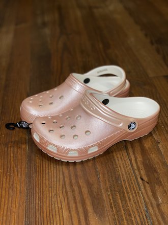 rose gold crocs