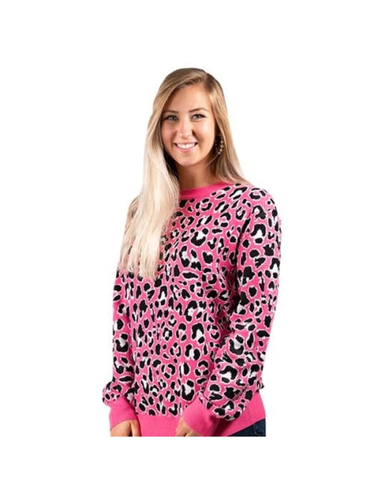 leopard pink sweater