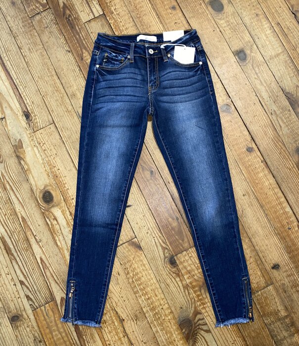 Kancan B. Low-Rise Ankle Skinny Zipper Hem Detail