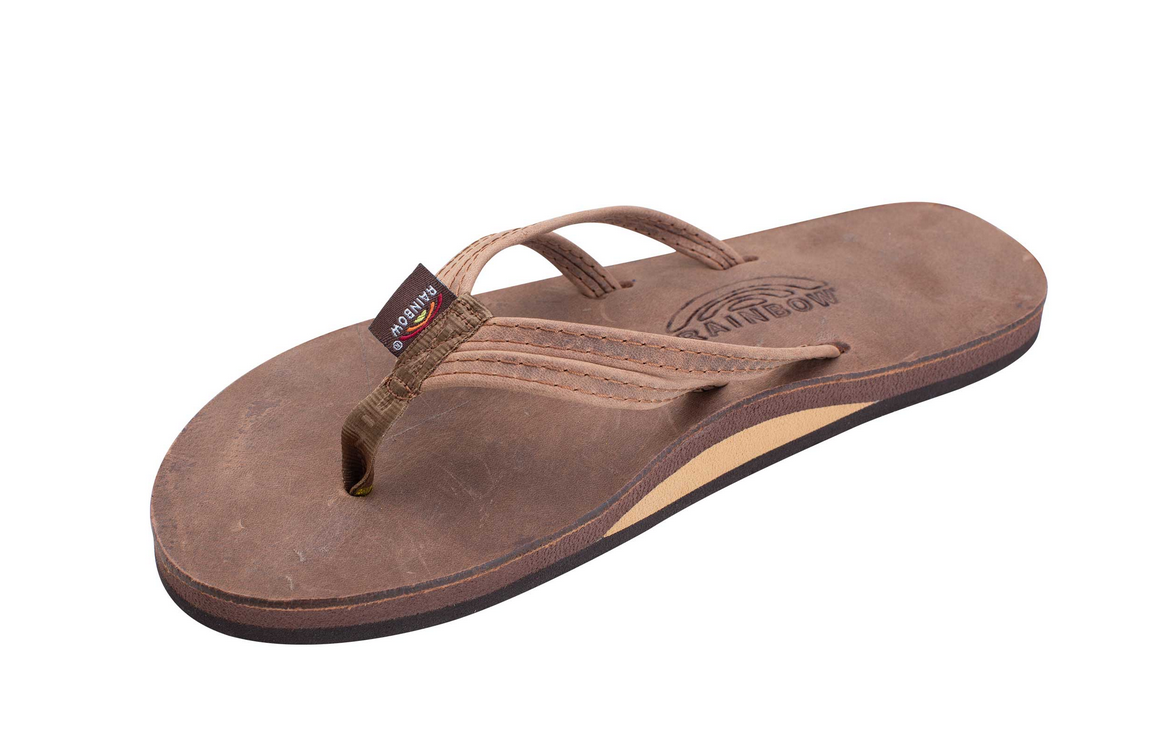 rainbow leather flip flops womens