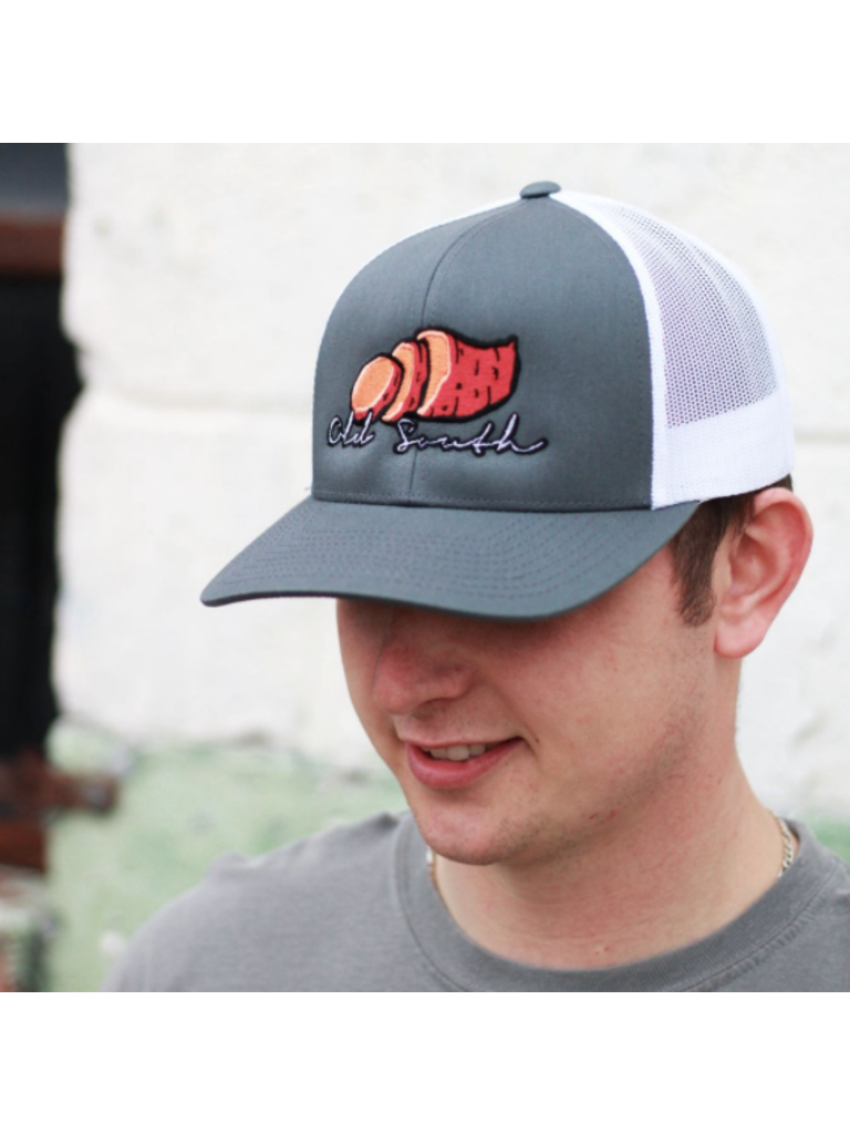 Old South Old South Sweet Potato Trucker Hat Graphite and White Mesh