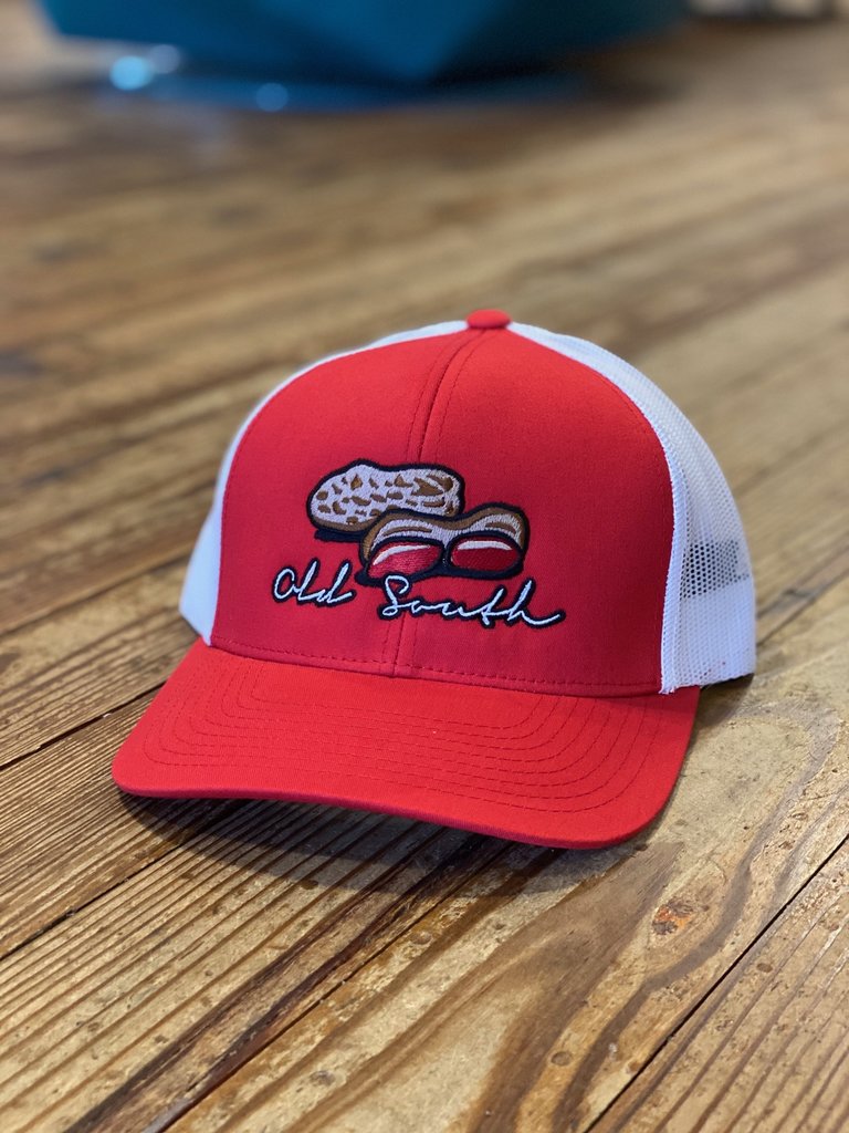 Old South Old South Peanut Pile Trucker Hat Red and White Mesh