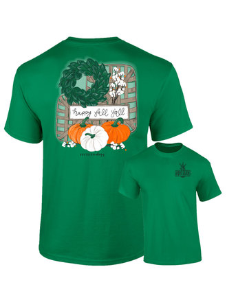 Southernology Happy Fall Y'all Green Comfort Color T-Shirt Southernology Happy Fall Y'all Green Comfort Color T-Shirt