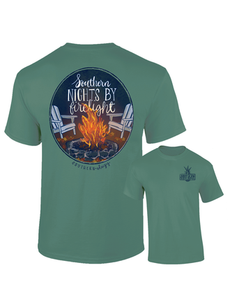 Southernology Southern Nights by Firelight Light Green Comfort Color T-Shirt Southernology Southern Nights by Firelight Light Green Comfort Color T-Shirt