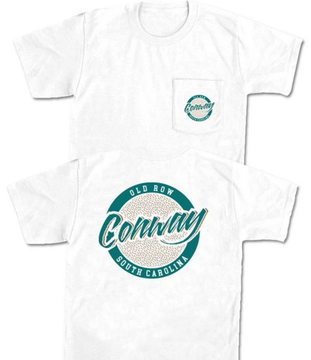 Old Row Conway SC Circle Logo Pocket Tee White