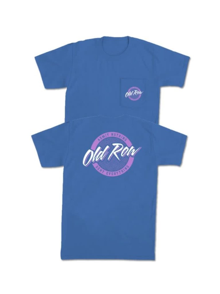 Old Row Circle Logo Pocket Tee Flo Blue/Pink