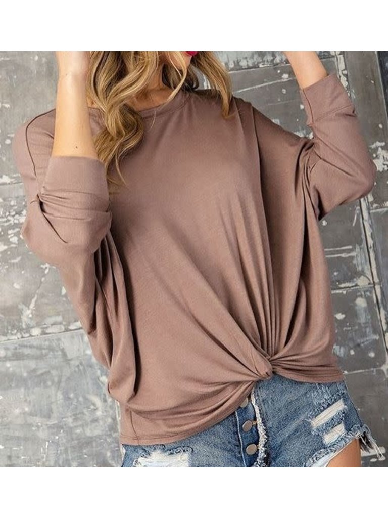 Long Sleeve Loose Knotted Top
