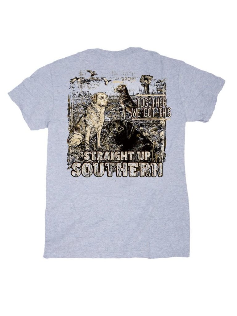 Straight Up Southern Three Dogs Together Youth Sport Grey
