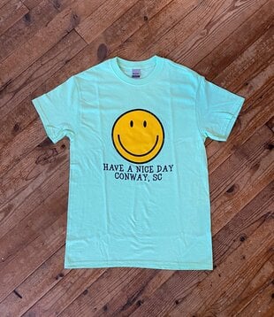 Conway SC Distressed Smiley Tee