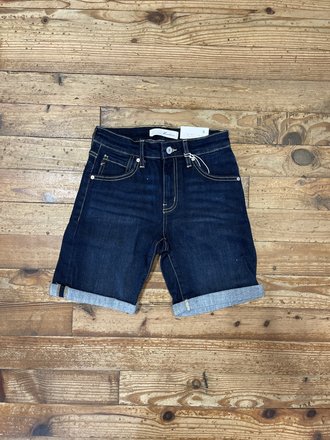 Rhinestone Fringe Trimmed Denim Shorts - Papa's General Store