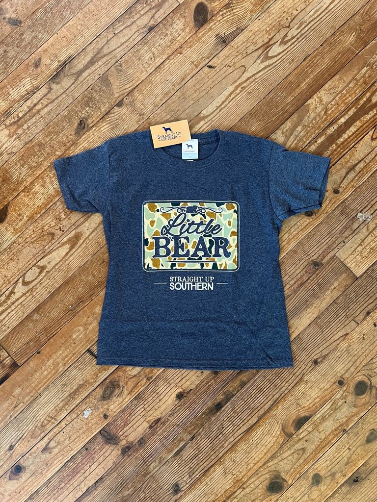 Straight Up Southern Straight Up Southern Youth Little Bear Tee Heather Navy