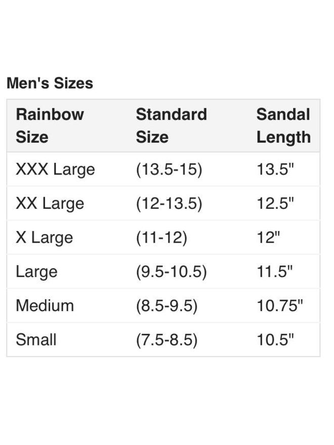 rainbow sandals size 12