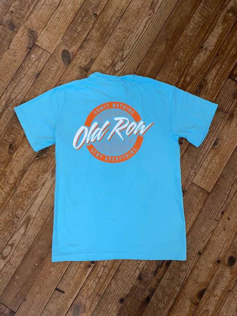 Old Row Circle Logo Pocket Tee Lagoon Blue/Orange