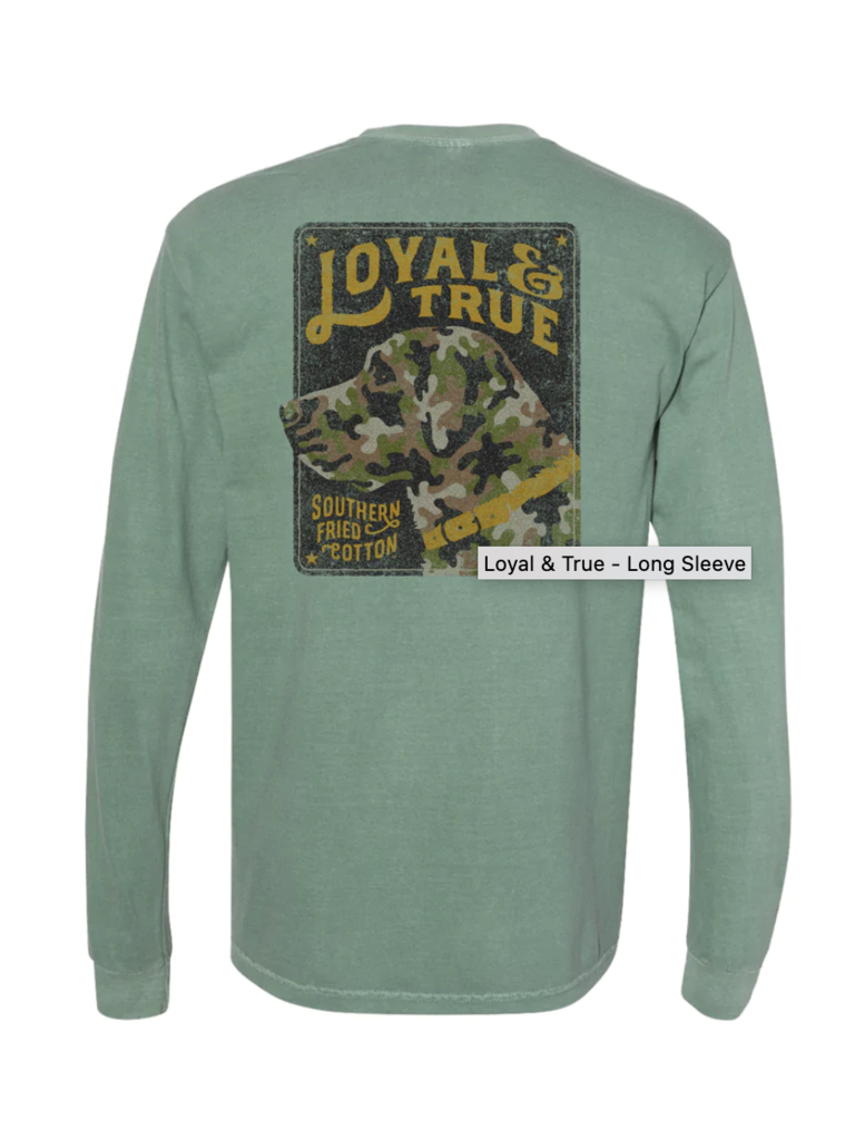 Southern Fried Cotton Loyal and True L/S Tee Light Green