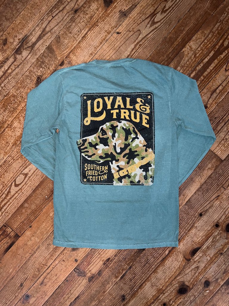 Southern Fried Cotton Loyal and True L/S Tee Light Green