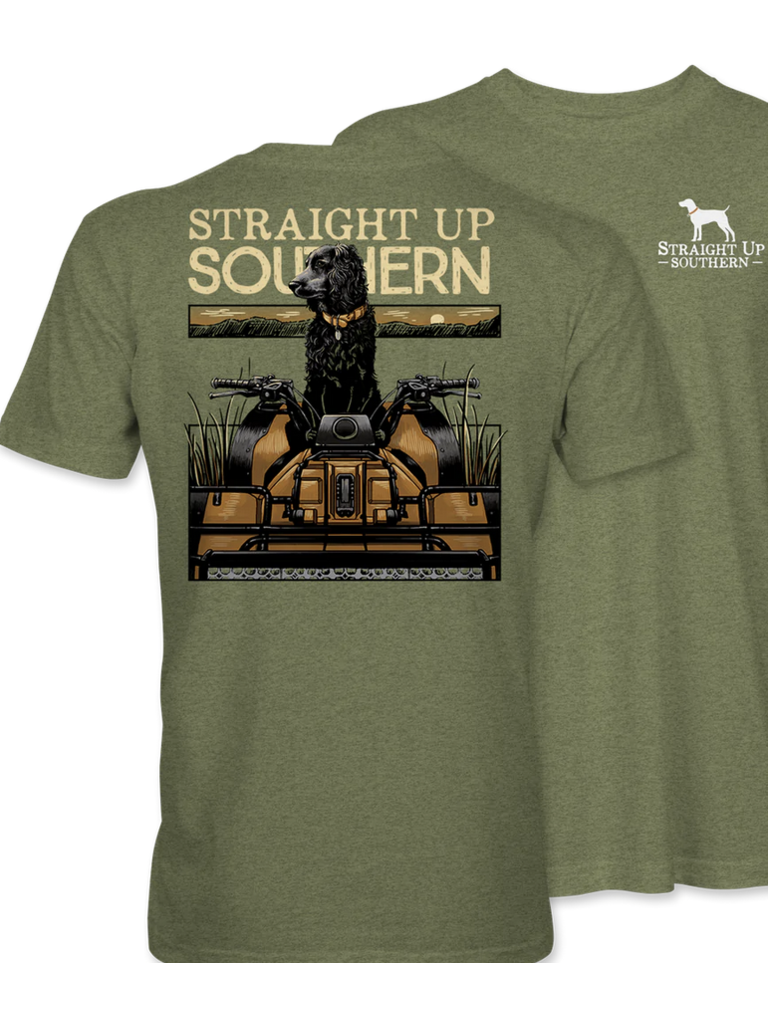 Straight Up Southern Boykin 4-Wheeler S/S Tee Military Green