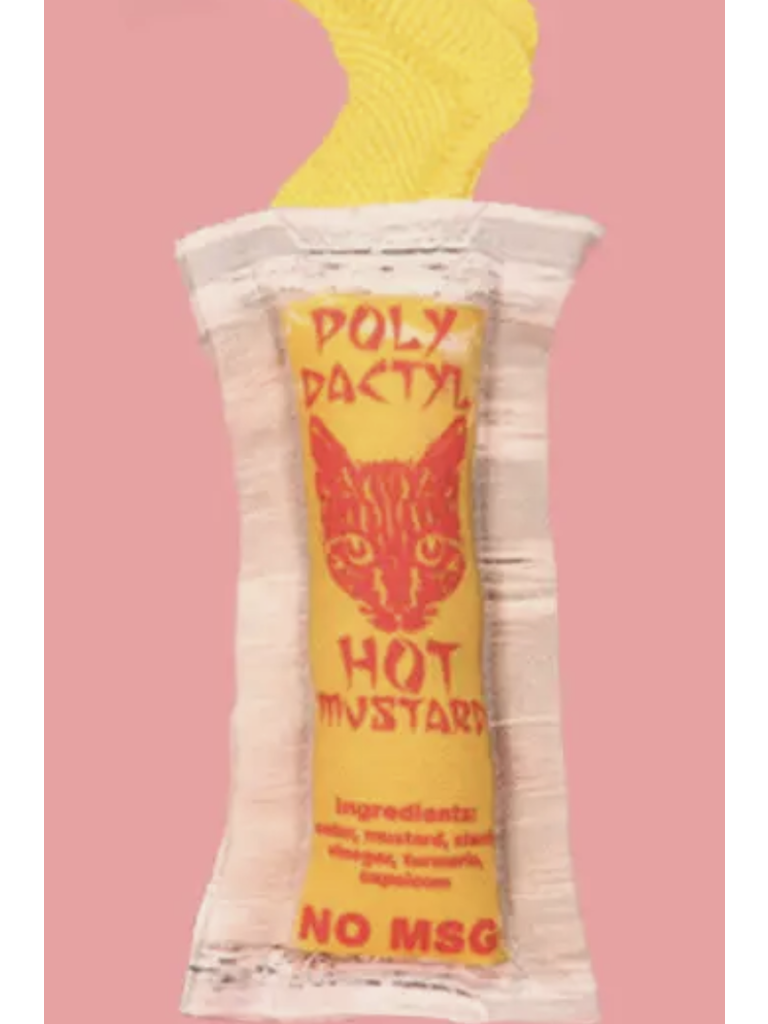 Polydactyl Hot Mustard Sauce Takeout Packet Catnip Toy