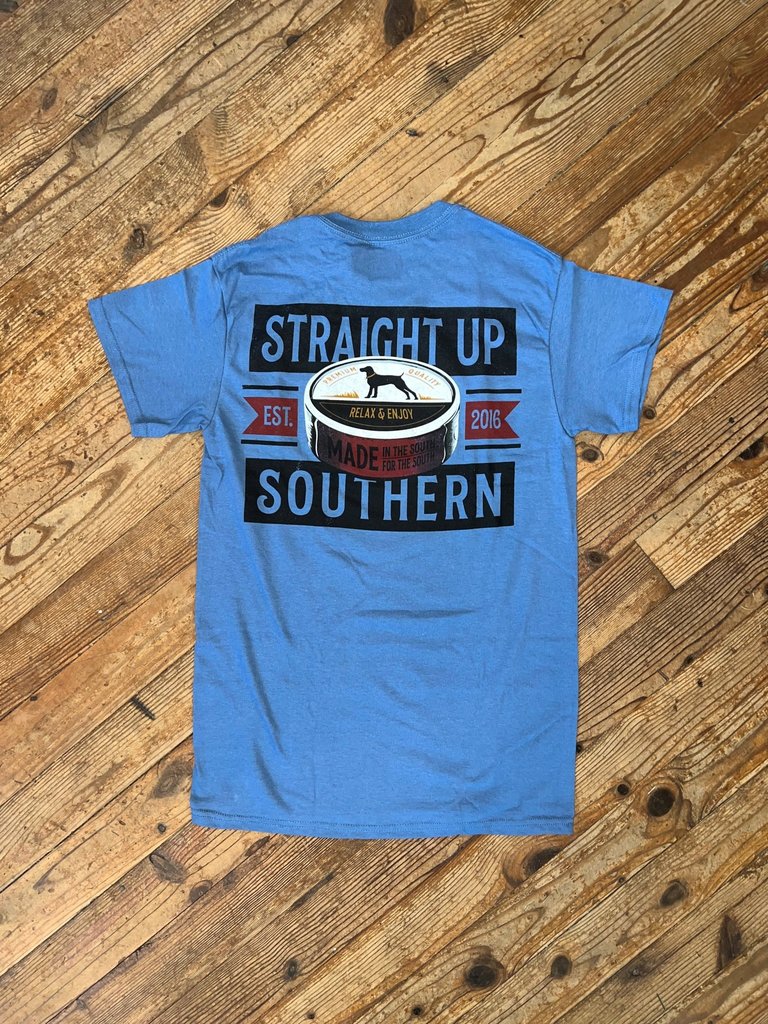 Straight Up Southern Snuff Can S/S Tee Indigo