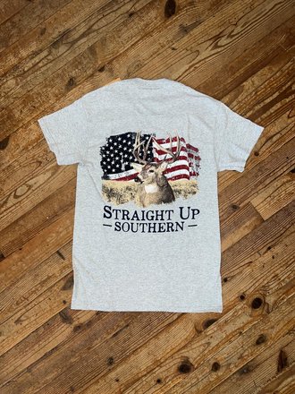 Straight Up Southern T-Shirt - “Camo Flag” (Long Sleeve Black