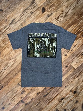 Straight Up Southern T-Shirt - “Camo Flag” (Long Sleeve Black