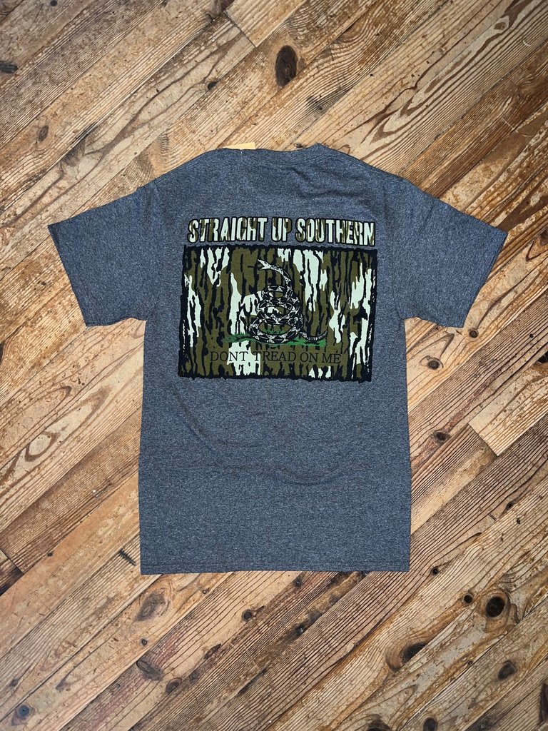 Straight Up Southern Camo Don't Tread S/S Tee Dark Heather