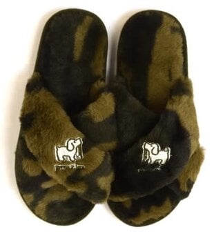 Puppie Love Criss Cross Slippers Green Camo