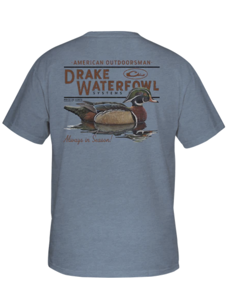 Drake Drake Wood Duck Tee Lake Blue Youth