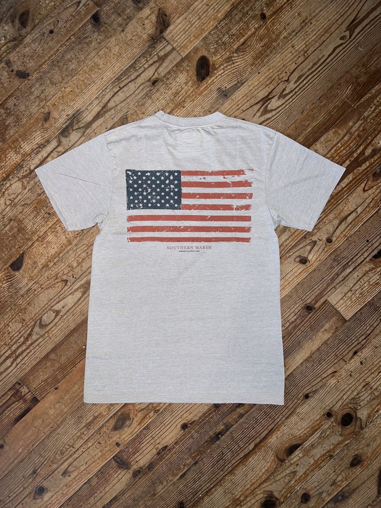 Southern Marsh Southern Marsh Seawash Vintage Flag Tee Burnt Taupe